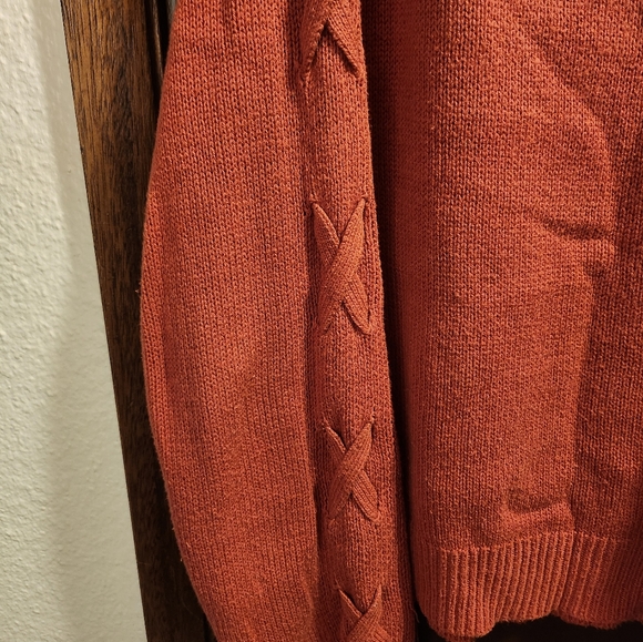 Sweater,Aeropostale, coral color, open shoulder. - Picture 3 of 3